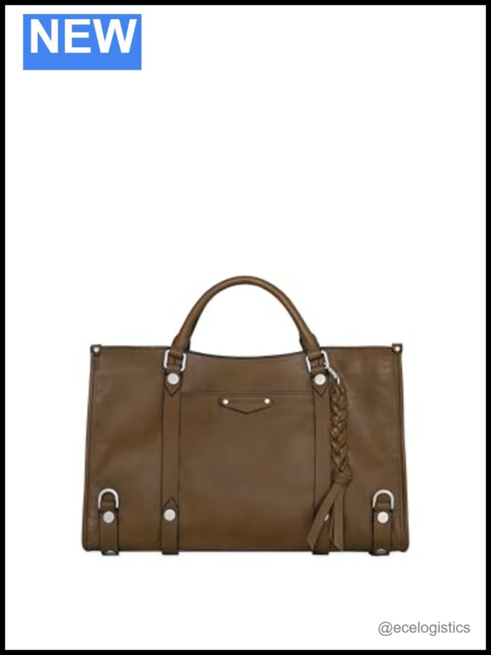 Genuine Leather Satchel Handbag with Crossbody Strap